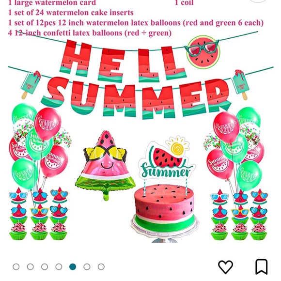 Lenugeo Watermelon Summer Party Decorations Set, Summer Fruit Themed - Picture 7 of 7